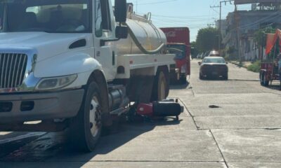 **Motociclista choca contra pipa en El Tamarindo**