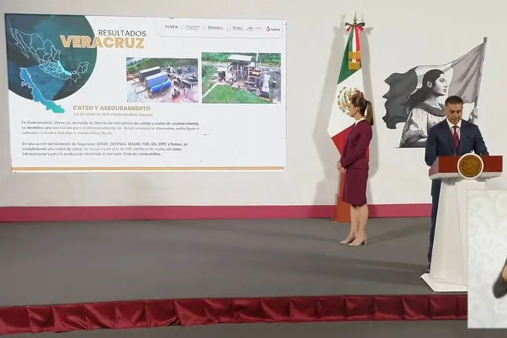 García Harfuch destaca aseguramiento de refinería clandestina en Coatzacoalcos