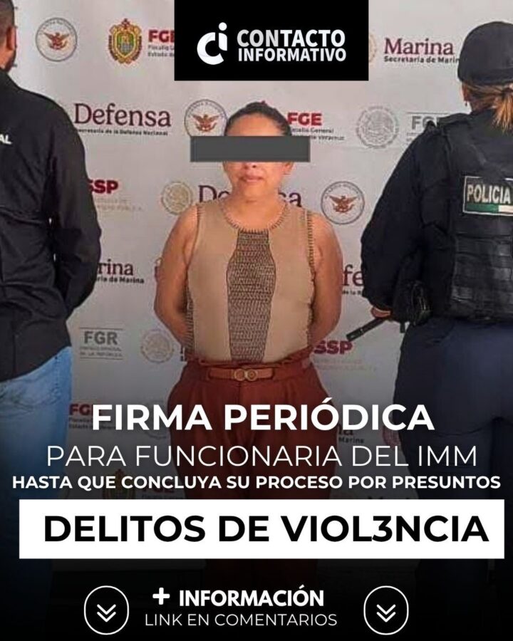 *Firma periódica para funcionaria del IMM hasta que concluya su proceso por presuntos delitos de violencia*