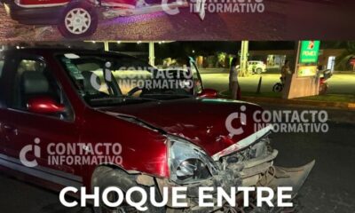 (+VIDEO)Choqu3 entre taxi y auto particular deja dos h3rid0s en Cosoleacaque