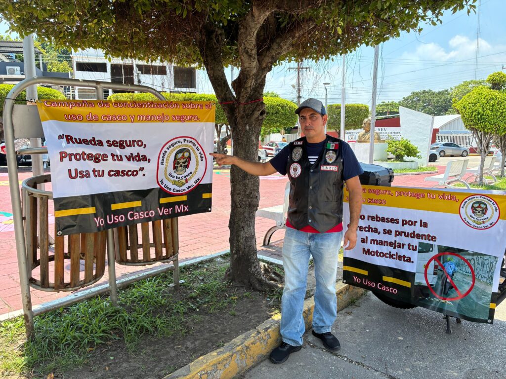 (+VIDEO) “Yo Uso Casco”: Motociclistas lanzan campaña para frenar accidentes en el sur de Veracruz