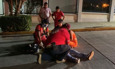 Motociclista ebr!o sufre accid3nte en el barrio Villalta de Acayucan