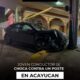 Joven conductor ch0ca contra un poste en el corazon de la ciudad de Acayucan