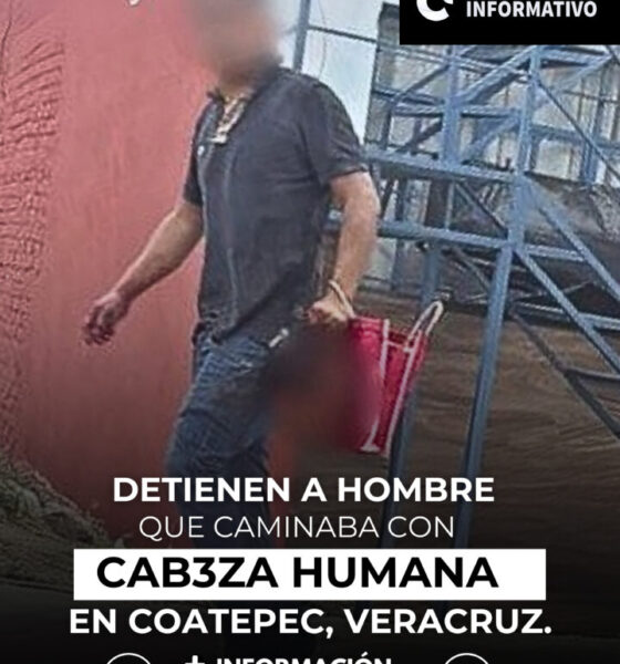 Detienen a hombre por caminar con cab3za humana en Coatepec, Veracruz