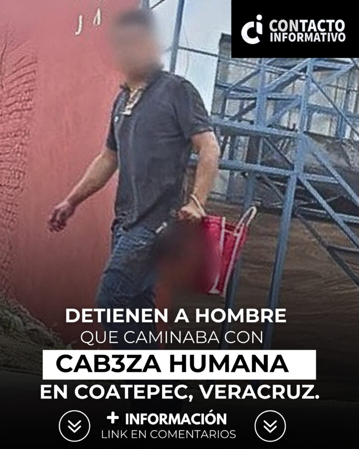 Detienen a hombre por caminar con cab3za humana en Coatepec, Veracruz