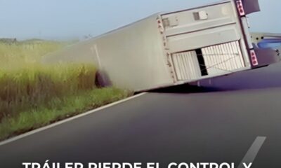 (+VIDEO) Tráiler pierde el control y termina en el pantano: aparatoso accid3nte en Las Matas