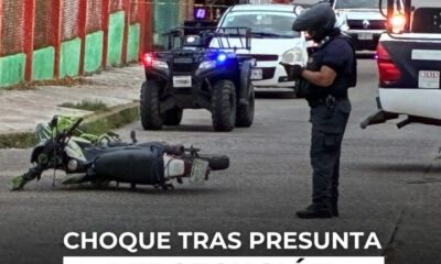 (+VIDEO) Ch0qu3 tras presunta persecución deja dos h3rid0s gr@ves en la colonia Insurgentes Norte de Minatitlán