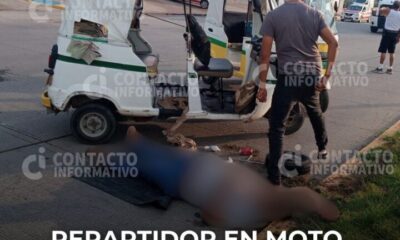 Repartidor en moto aparece tendido sobre el Bulevar; fue auxiliado por sus propios compañeros