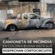 (+VIDEO) Camioneta se inc3ndia en colonia Buena Vista Sur; sospechan cortocircuito