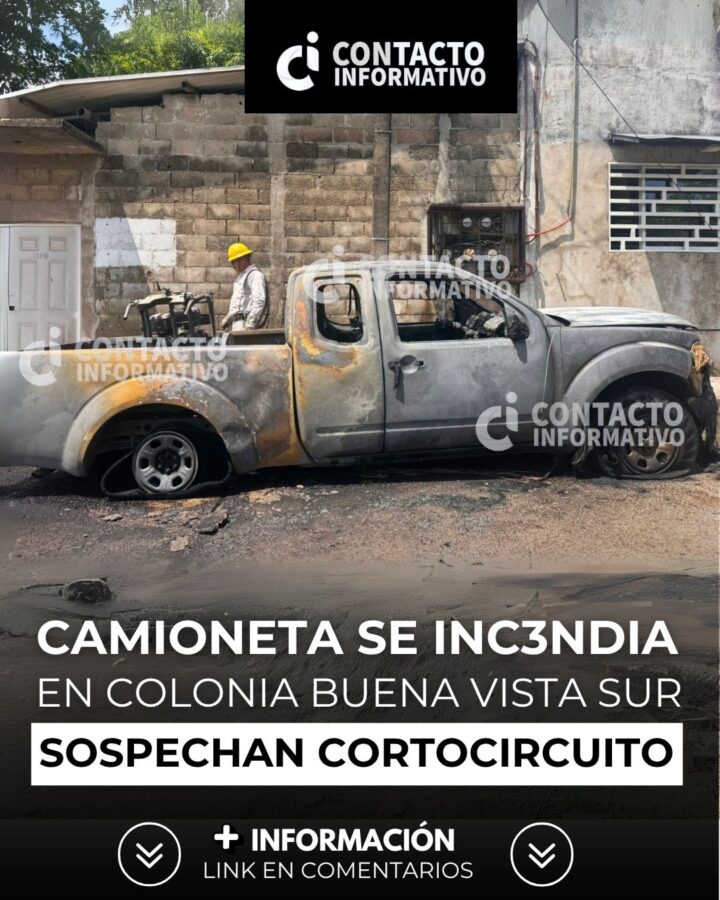 (+VIDEO) Camioneta se inc3ndia en colonia Buena Vista Sur; sospechan cortocircuito
