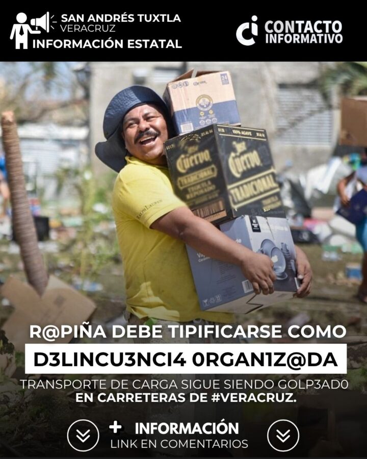 R@piña debe tipificarse como d3lincu3nci4 org@niz@da; Transporte de carga sigue siendo golp3ad0 en carreteras de #Veracruz.
