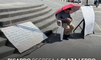 Ricardo regresa a Plaza Lerdo, niega acuerdo político y dice temer por su vida