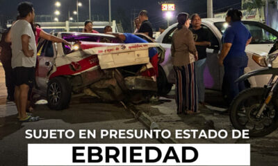 (+VIDEO) Sujeto que viajaba en presunto estado de ebriedad, acompañado de un par de pequeños gemelos, protagonizó aparatoso ch0qu3 en Minatitlán