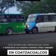 *Chofer enviaba mensajes de texto y provocó acc!d3nte contra otro urbano de Coatzacoalcos, los l3sion4dos se g0lp3aron en la nariz y boca*