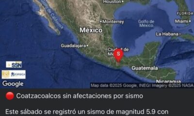 *En Coatzacoalcos y Nanchital se percibe sismo de este sábado *