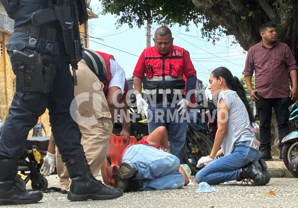 Un ch0que entre motos, en la colonia Playón Sur, dejó a un l3sion4do; el responsable logró escapar