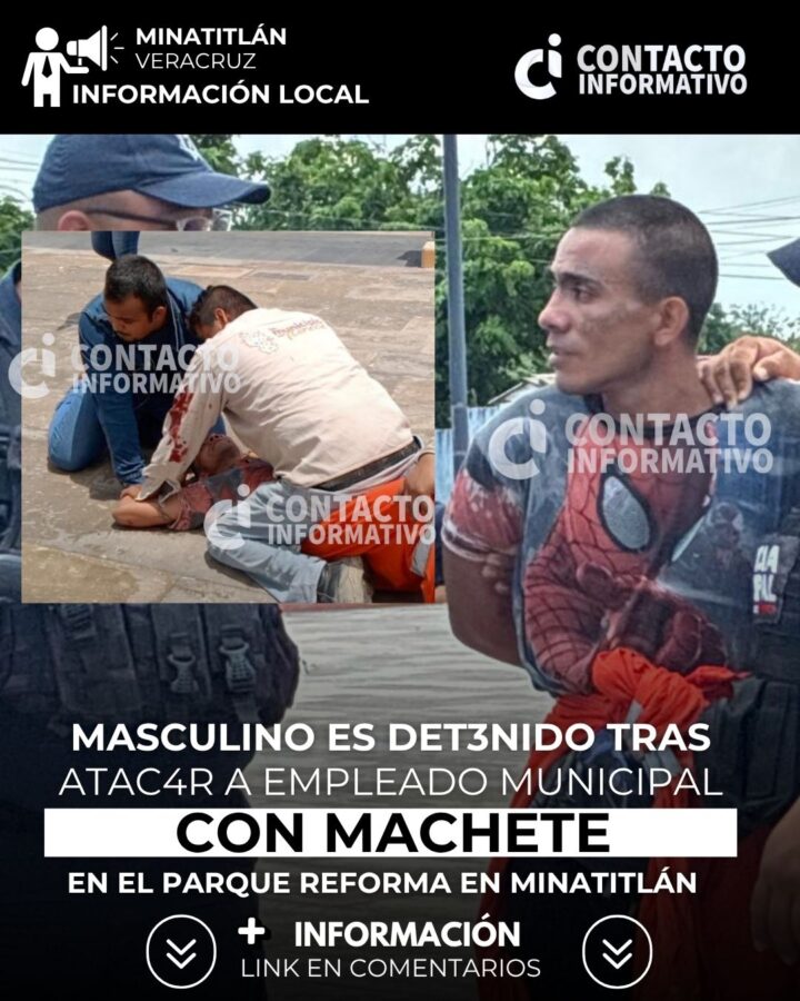 *EMPLEADO MUNICIPAL ES AT@CAD0 A M@CH3TAZOS EN MINATITLÁN*