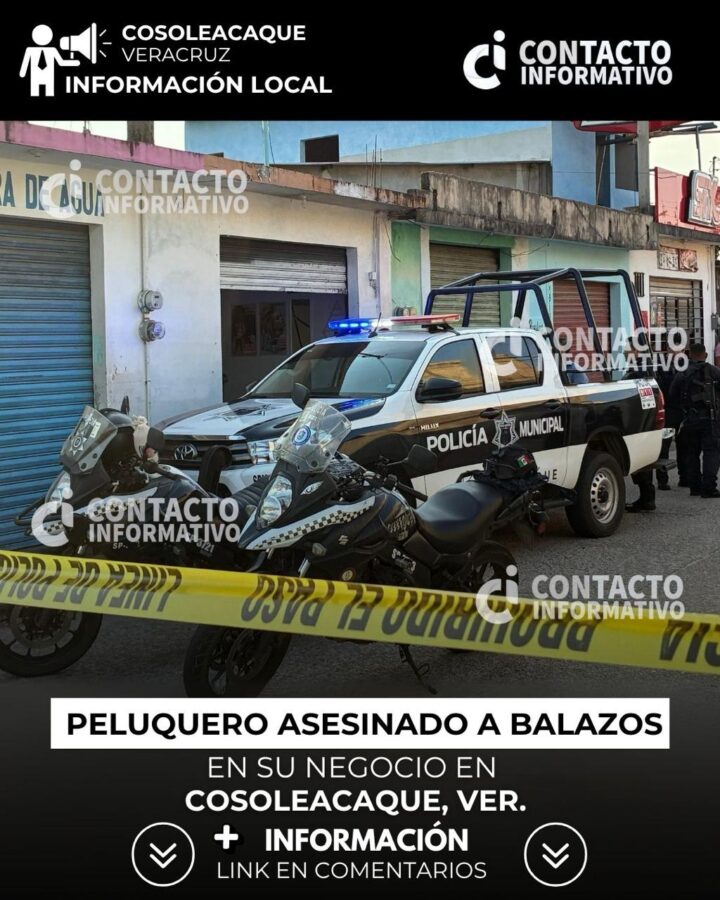 Peluquero as3sin4do a balazos en su negocio en Cosoleacaque, Ver.