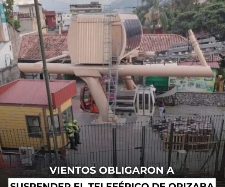 Vientos obligan a suspender el Teleférico de Orizaba; turistas quedan suspendidos una hora