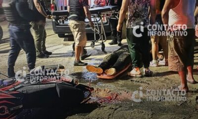 (+VIDEO) Ch0qu3 entre dos motocicletas deja un h3rid0 en Minatitlán, Ver.