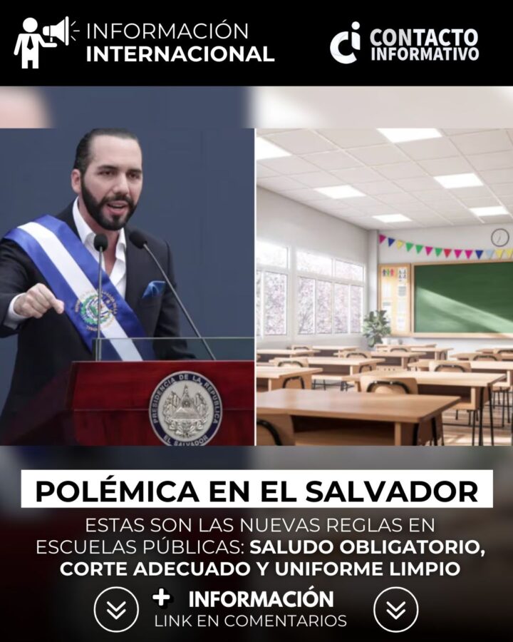 Polémica en El Salvador: Estas son las nuevas reglas en escuelas públicas; saludo obligatorio, corte adecuado y uniforme limpio