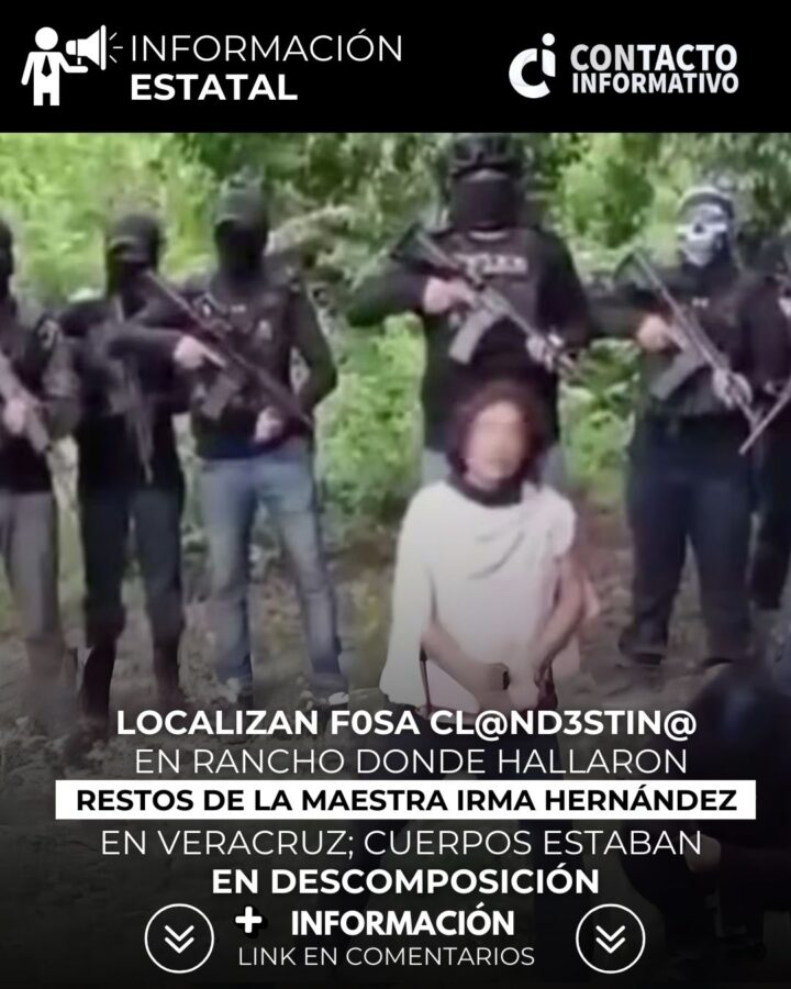Localizan f0s@ cl@nd3st1na en rancho donde hallaron r3st0s de la maestra Irma Hernández, en Veracruz; cuerpos estaban en d3sc0mp0sición