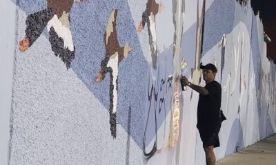 *Dañan mural de aves endémicas del malecón de Coatzacoalcos, la iniciativa busca mejorar la imagen de la ciudad, pero un sujeto decidió pintar un grafiti*