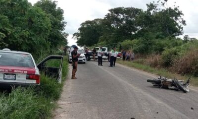 Fall3ce motopolicía de Jáltipan tras accidente en la carretera Coacotla