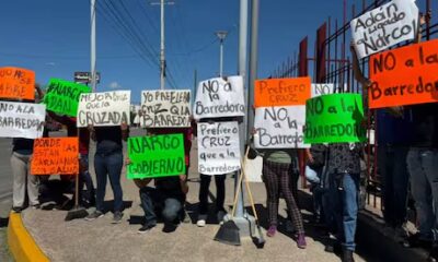 Entre protestas contra Adán Augusto, Andrea Chávez rinde informe de actividades en Chihuahua; “no a La Barredora”, reclaman