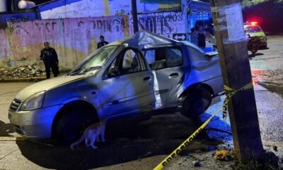 Abandonan vehículo tras aparatoso acc!dent3 en Cerro Alto