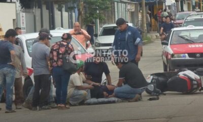 Motociclista resulta herida tras accidente en Minatitlán
