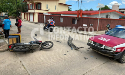 Repartidor lesionado por choque en la colonia Santa Clara