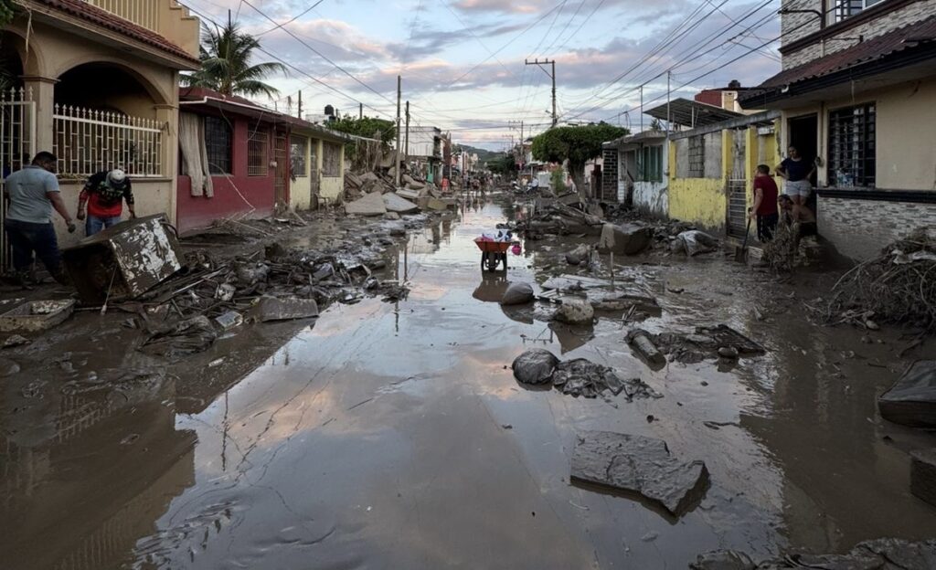 Jáltipan se solidariza con Poza Rica: brigada ciudadana participa en labores de limpieza y entrega de apoyos