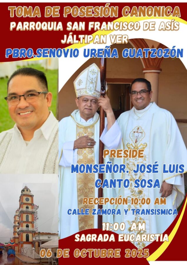 La comunidad católica de #Jáltipan dará la bienvenida al nuevo párroco, Senovio Ureña Guatzozón