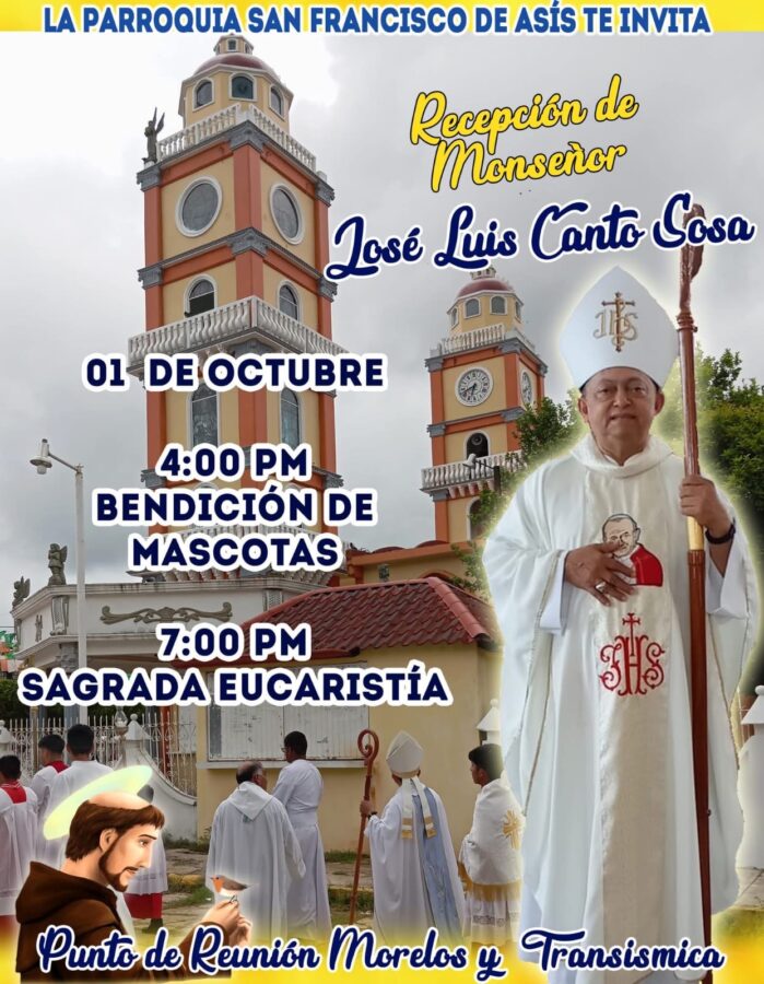 Reciben en Jáltipan a Monseñor José Luis Canto Sosa con bendición de mascotas y eucaristía