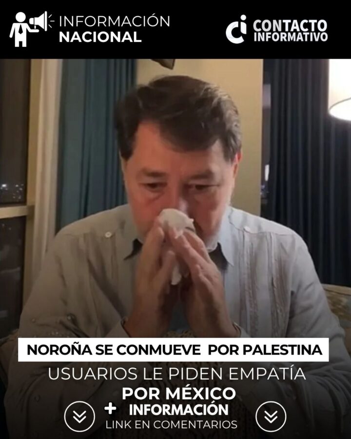 Noroña llora por Palestina; le reclaman que no se conmueva por México