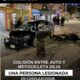 (+VIDEO) Colisión entre auto y motocicleta deja una persona lesionada en Cosoleacaque