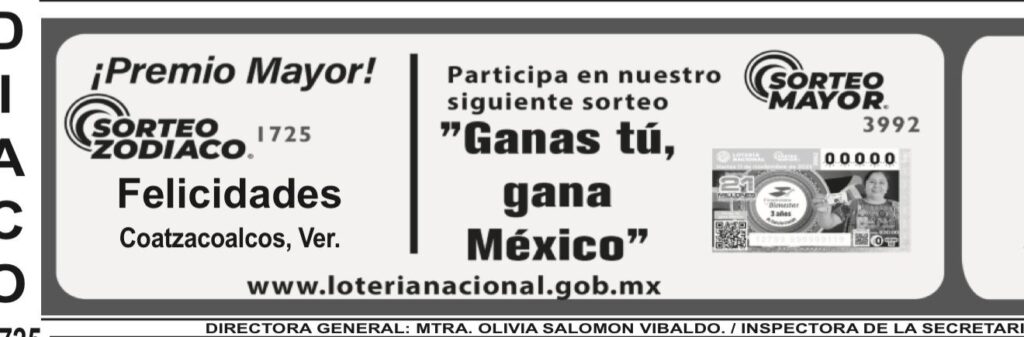 Cae sexto quinto cachito ganador de la Loteria Nacional en Coatzacoalcos