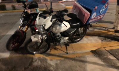 *Conductora de camioneta dio vuelta en “U” en el centro de Coatzacoalcos y lesionó con probable fractura a repartidora de Domino’s *