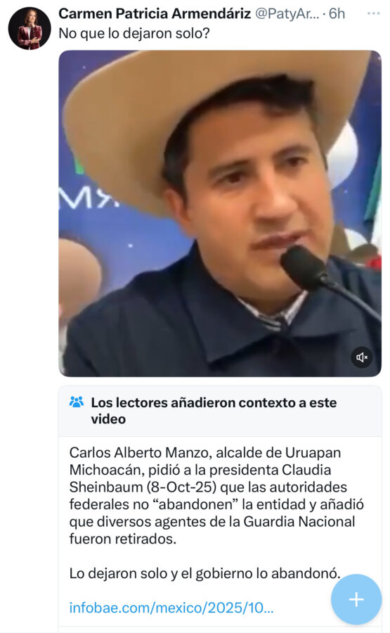 Polémica en redes por publicación de diputada de Morena sobre el alcalde de Uruapan