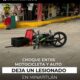 Choque entre moto y auto deja un lesionado cerca del panteón Hidalgo