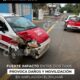 (+VIDEO) Fuerte impacto entre dos taxis provoca daños y movilización en Ampliación El Palmar