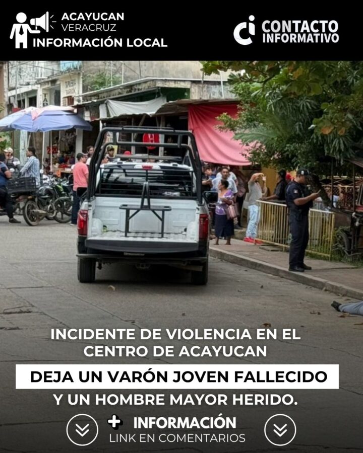 Incidente de violencia en el centro de Acayucan deja a un joven sin vida y a un hombre mayor lesionado.
