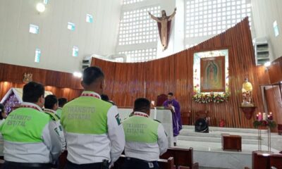 *Agentes de tránsito de Coatzacoalcos celebran su día con una misa en el santuario de Guadalupe*