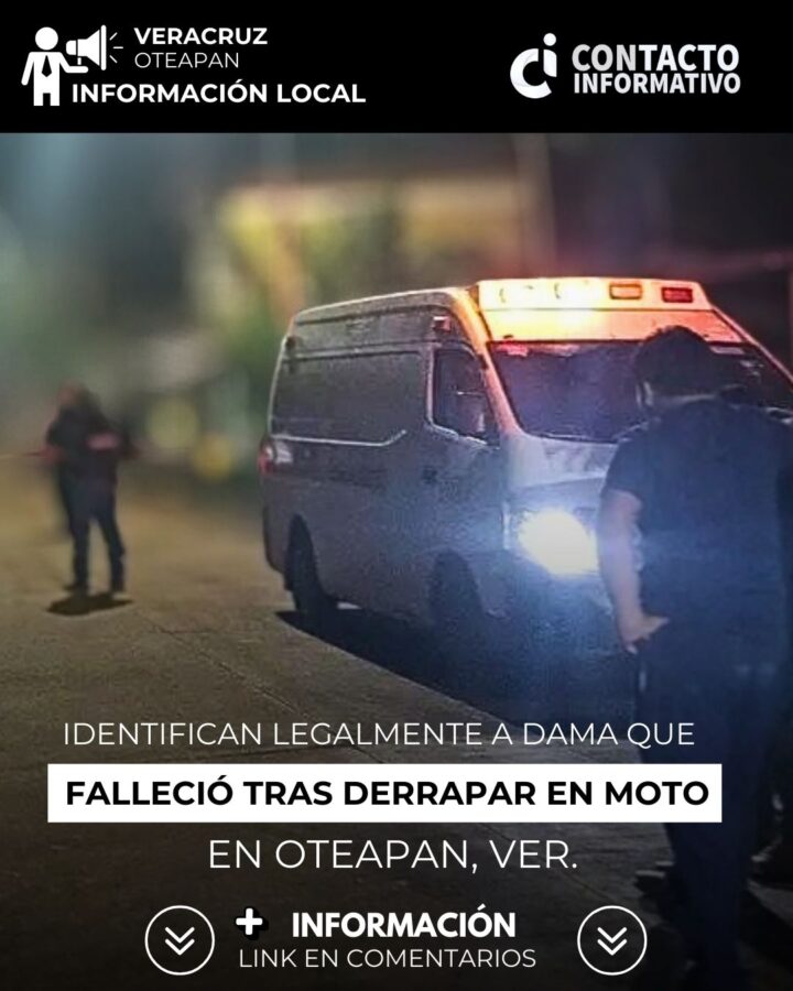 Tragedia en Nochebuena: joven muere tras violento percance en motocicleta en Oteapan; ya fue identificada
