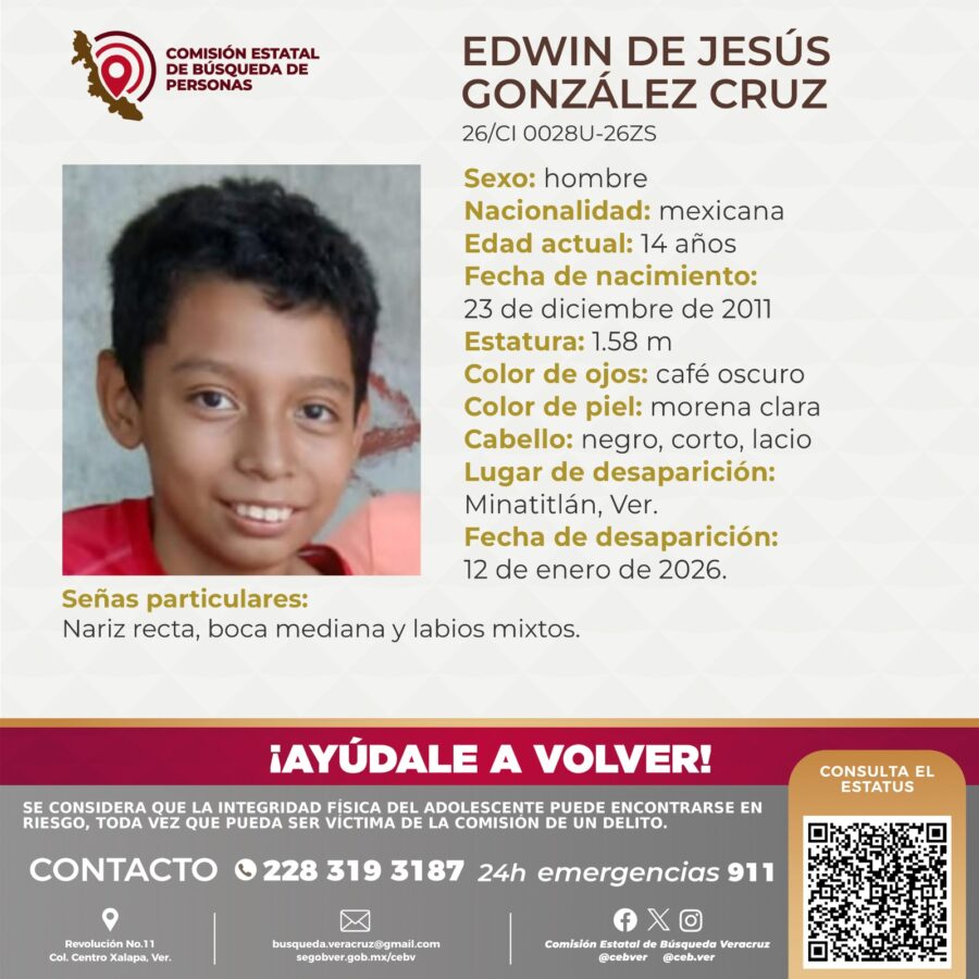 Localizan con vida a menor reportado como no localizado en Minatitlán