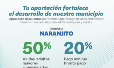 Evita largas filas… A partir de esta semana podrás realizar el pago del predial y agua, en la colonia El Naranjito