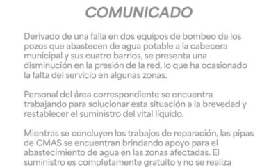 El Ayuntamiento de Cosoleacaque trabaja en la reparación de equipos de bombeo para restablecer el servicio de agua en la cabecera municipal