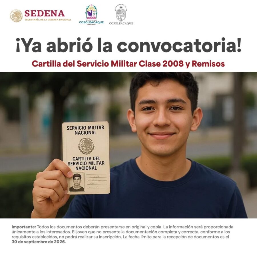 Atención a los jóvenes clase 2008 y remisos de #Cosoleacaque