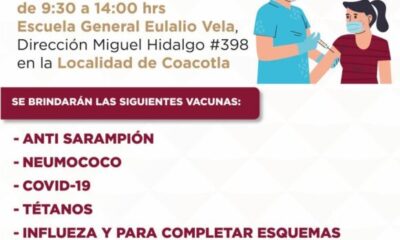 Apertura de módulos de vacunación en el Naranjito y la localidad de Coacotla